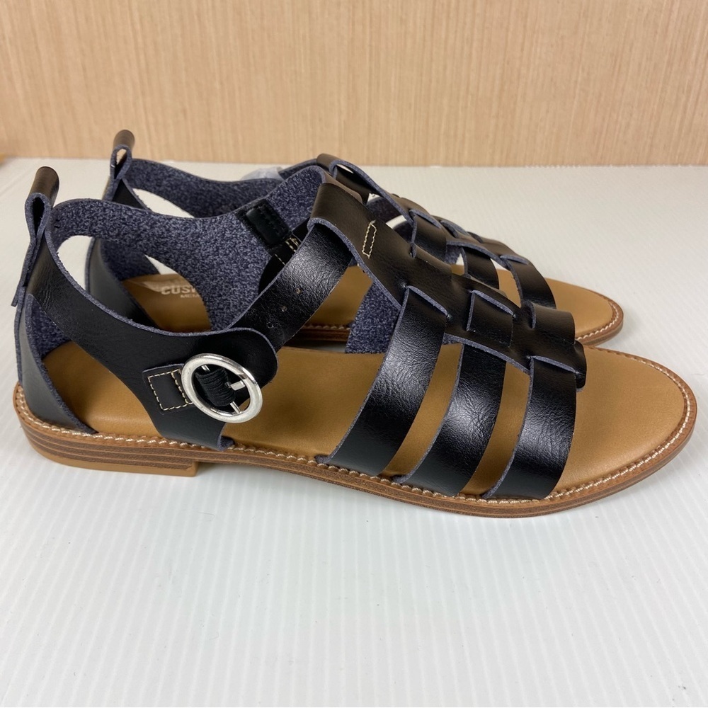 New Cushionaire Black Gladiator Sandals Memory Foam Size 8.5 W